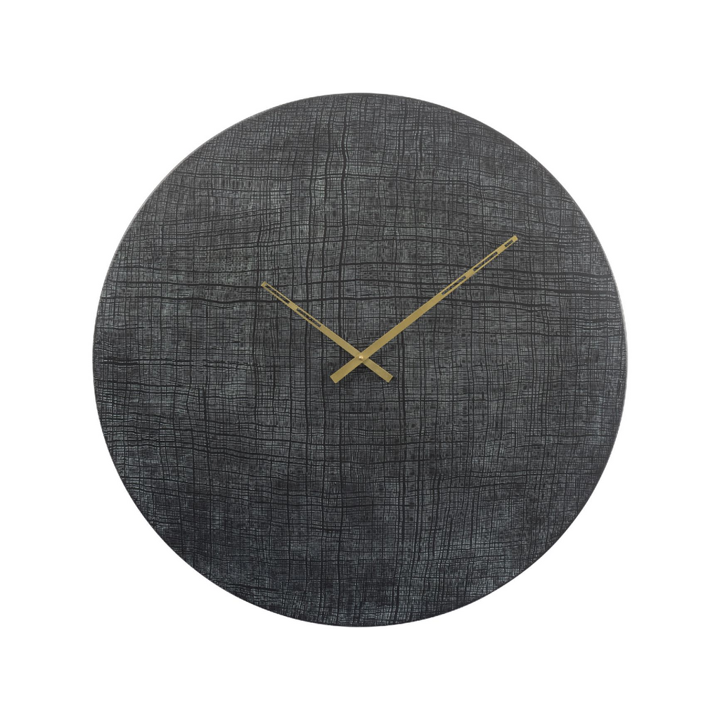 Textured Green and Black Aluminium Wall Clock 76cm | Annie Mo's