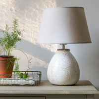 Stoneware Lamp With Light Grey Shade 45cm | Annie Mo's
