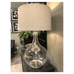Bubbled Glass Lamp with Grey Herringbone Shade 91cm | Annie Mo's