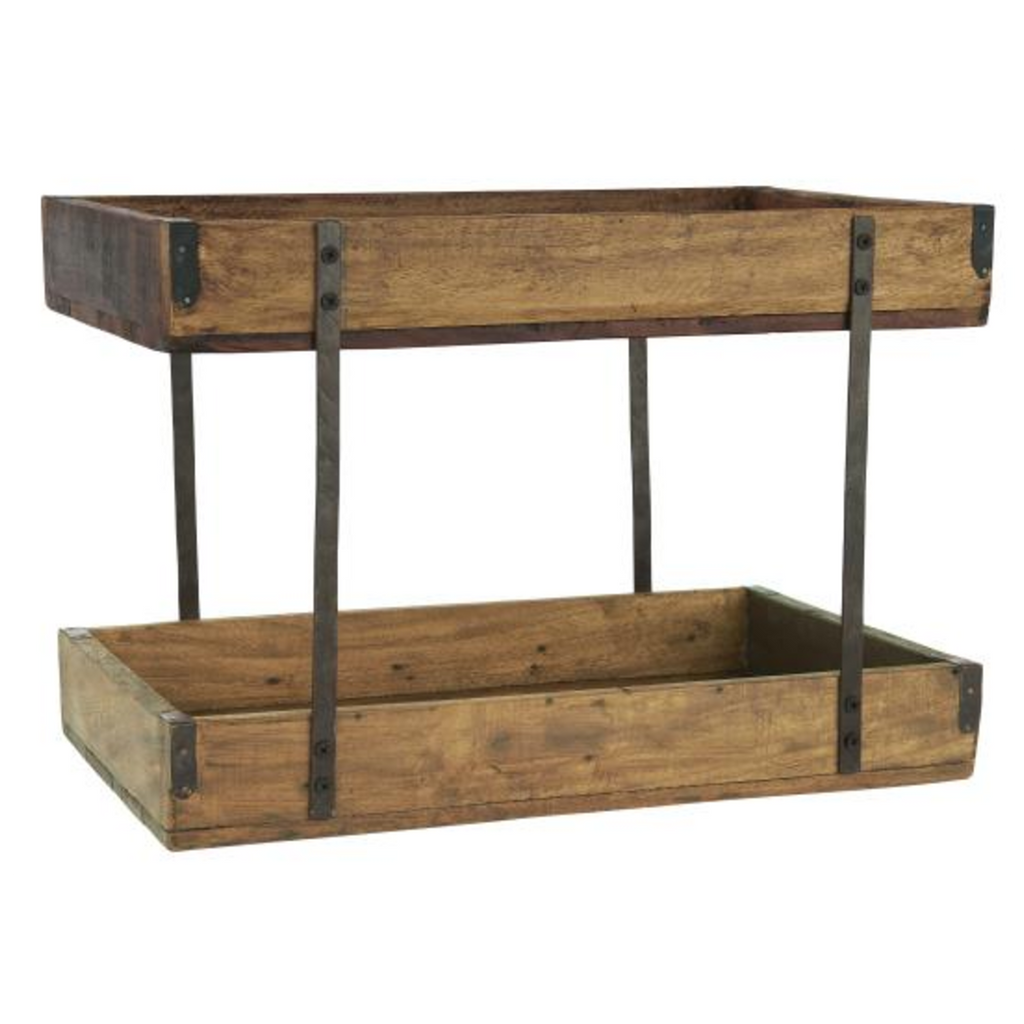 Unique Wood Two Layer Shelf 43cm | Annie Mo's