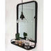 Black Metal Mirror with Shelf | Annie Mo's