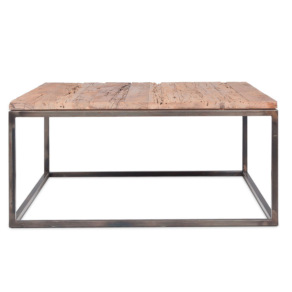 Untreated Solid Teak and Iron Coffee Table 85 x 85cm | Annie Mo's