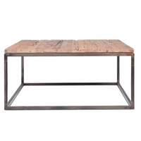 Untreated Solid Teak and Iron Coffee Table 85 x 85cm | Annie Mo's