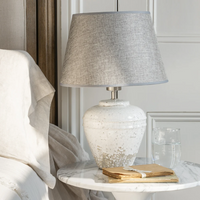 Vesta Stoneware Lamp with Grey Shade 40cm