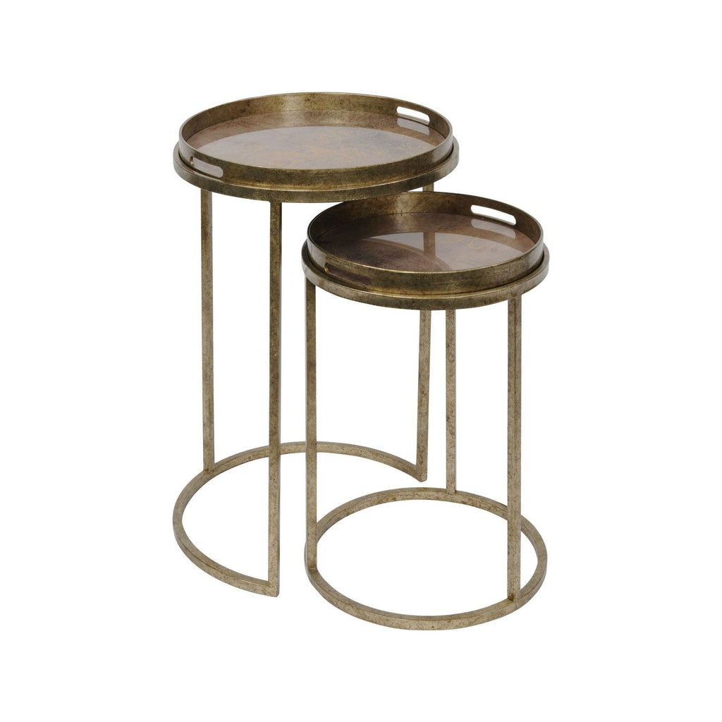 Antiqued Gold Effect Set of Two Side Tables | Annie Mo's