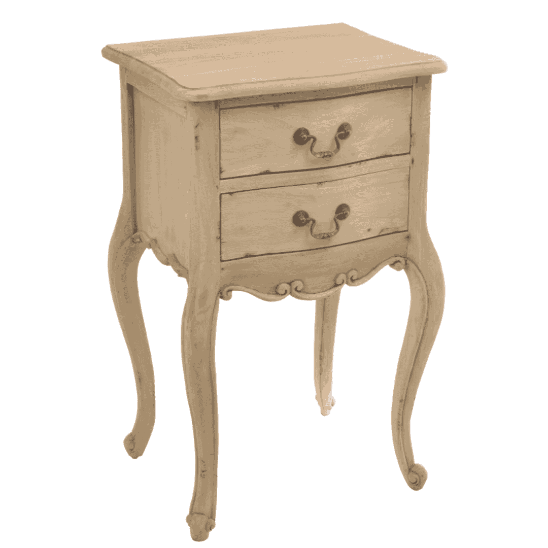 Vintaged Two Drawer Bedside Cabinet