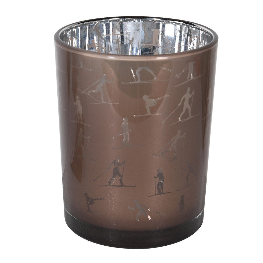 Large Skiing Candle Holder 12cm | Annie Mo's