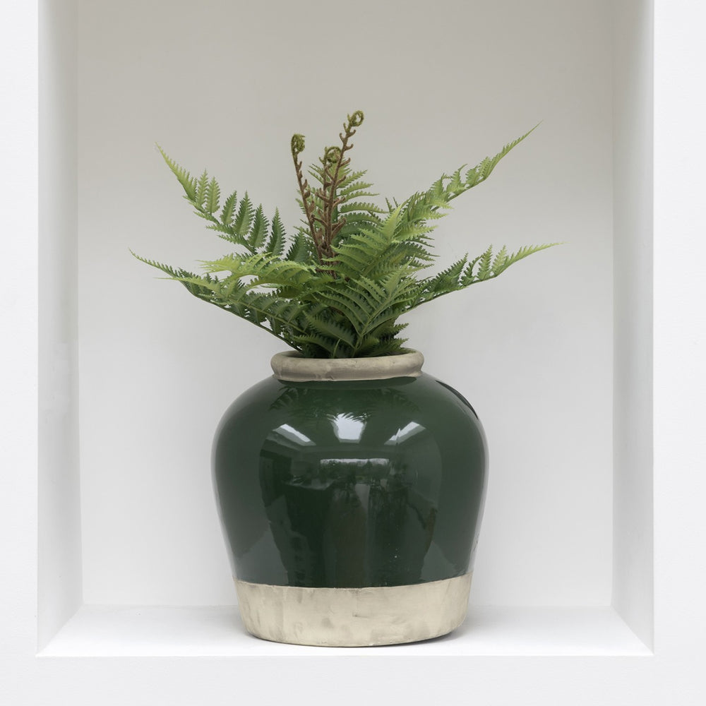 Green Glazed Vase 28cm | Annie Mo's