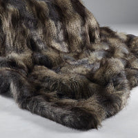 Animal Faux Fur Throw - Blue Wolf | Annie Mo's