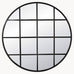 Brockby Iron Grid Windowpane Round Mirror 120cm