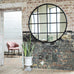 Brockby Iron Grid Windowpane Round Mirror 120cm | Annie Mo's