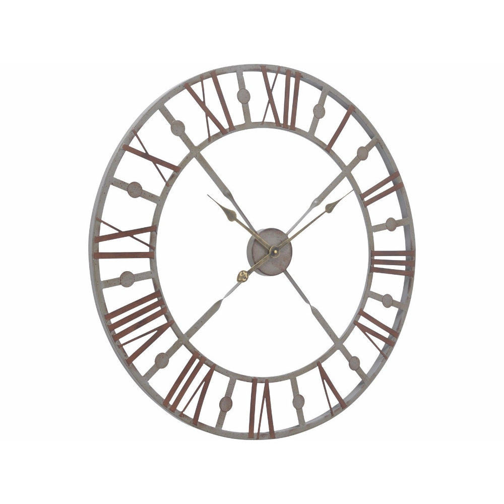 Antiqued Rusty Grey Skeleton Wall Clock | Annie Mo's