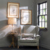 Gold and Glass Round Lamp with Beige Shade | Annie Mo's