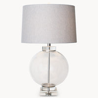 Round Glass and Solid Crystal Lamp with Shade