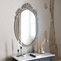 Wilton Grey Ribbon Top Oval Mirror 130cm