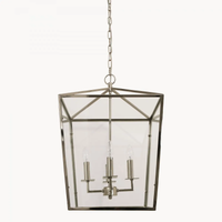 Dunbar Nickel and Glass Four Light Pendant