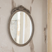 Wilton Oval Natural Mirror with Crest Top 122cm