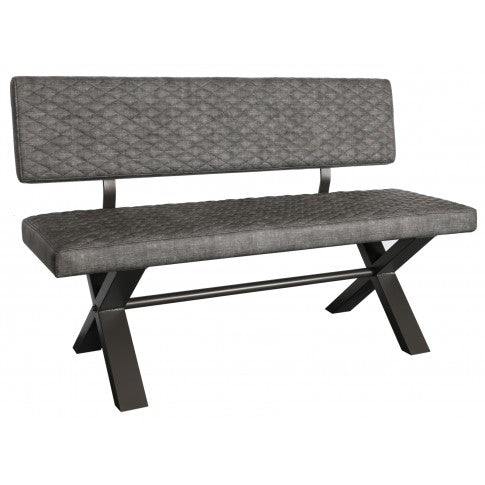 Fusion Small Upholstered Bench with Back