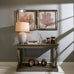 Glazed Ceramic Table Lamp with Natural Linen Shade