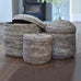 Set of Three Corn Lidded Baskets Cocoa  42cm