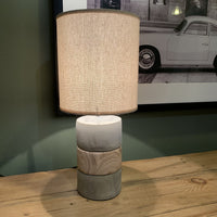Concrete and Wood Table Lamp with Shade 44cm | Annie Mo's