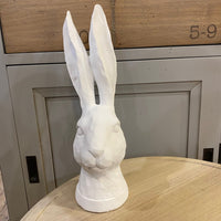 Straight Eared White Rabbit Head 34cm | Annie Mo's