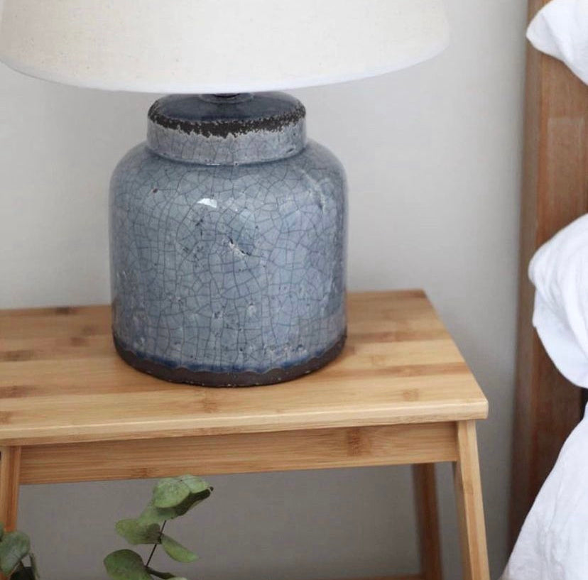 Ceramic Lamp with Cream Shade 42cm-C