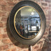 Round Black and Bronze Wall Mirror 88cm