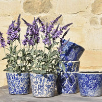Dutch Style Plant Pots 12x14cm Blue