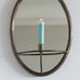 Oval Mirror Candle Holder Antique Black 38cm
