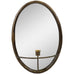 Oval Mirror Candle Holder Antique Black 38cm