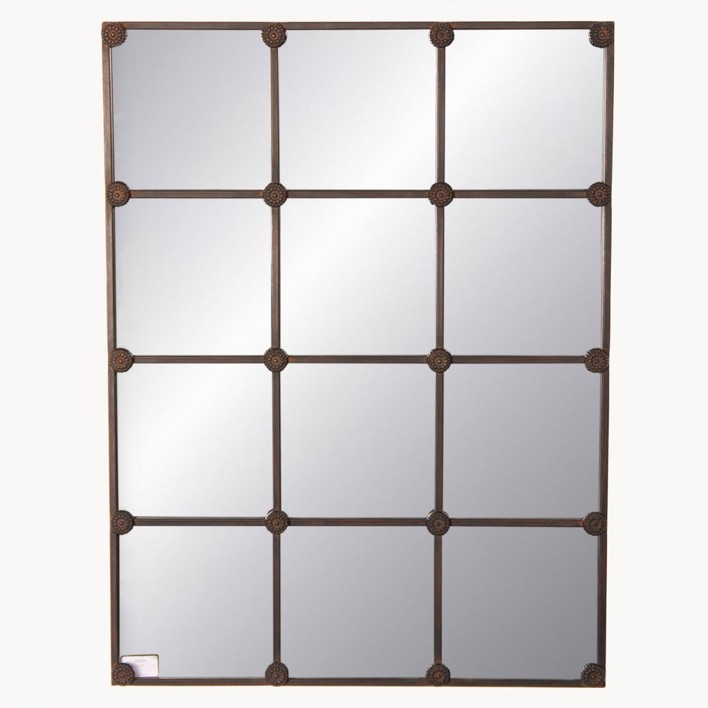 Industrial Grid Mirror 69cm | Annie Mo's