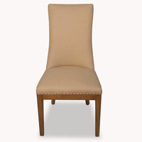 Beige Linen and Oak Dining Chair | Annie Mo's