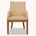 Deconstructed Beige Linen and Oak Carver Dining Chair