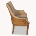 Striped Deconstructed Beige Linen and Oak Carver Dining Chair
