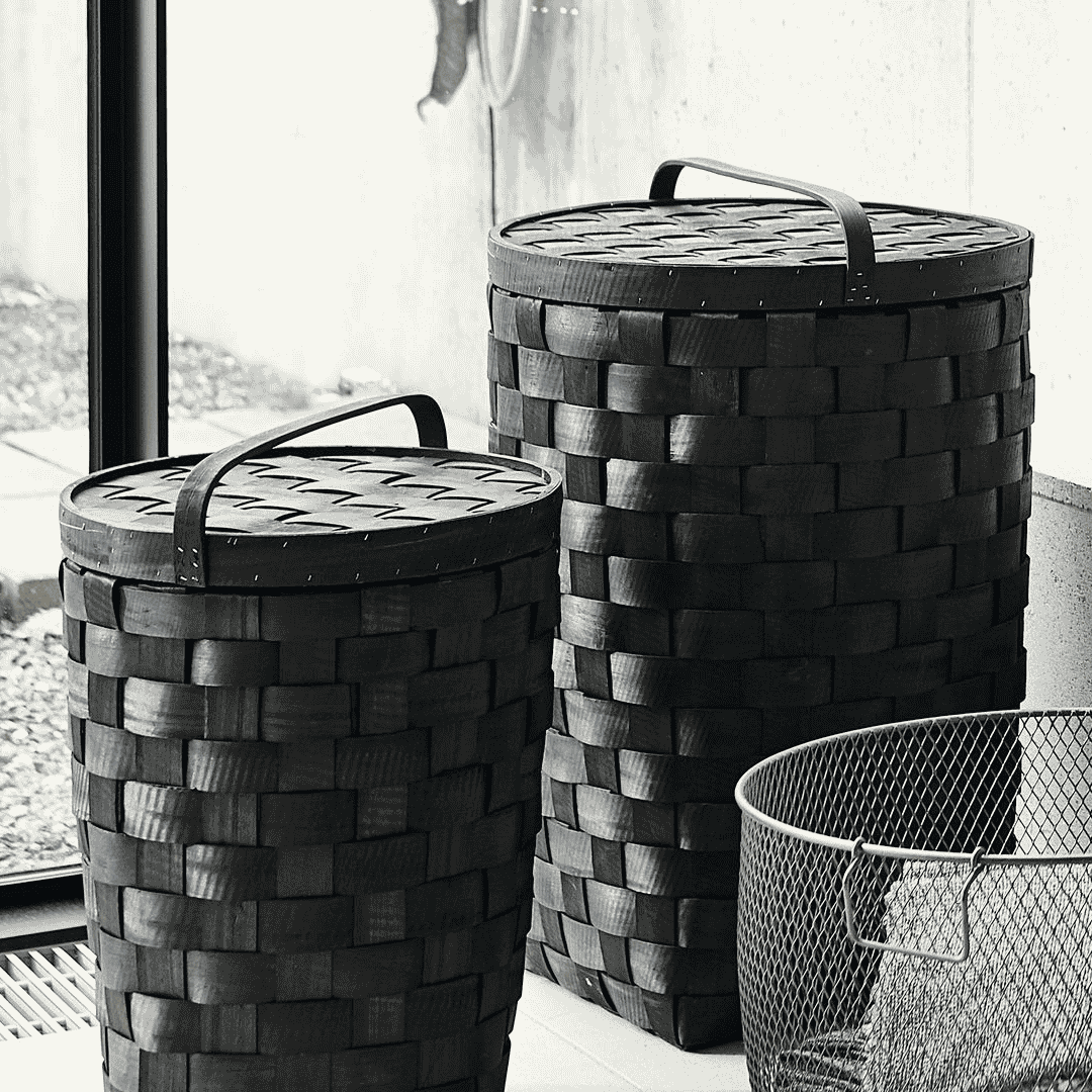 Set of Two Large Black Baskets | Annie Mo's