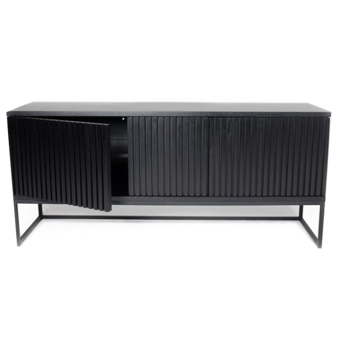 Timo Three Door Sideboard with Slatted Front 90cm High
