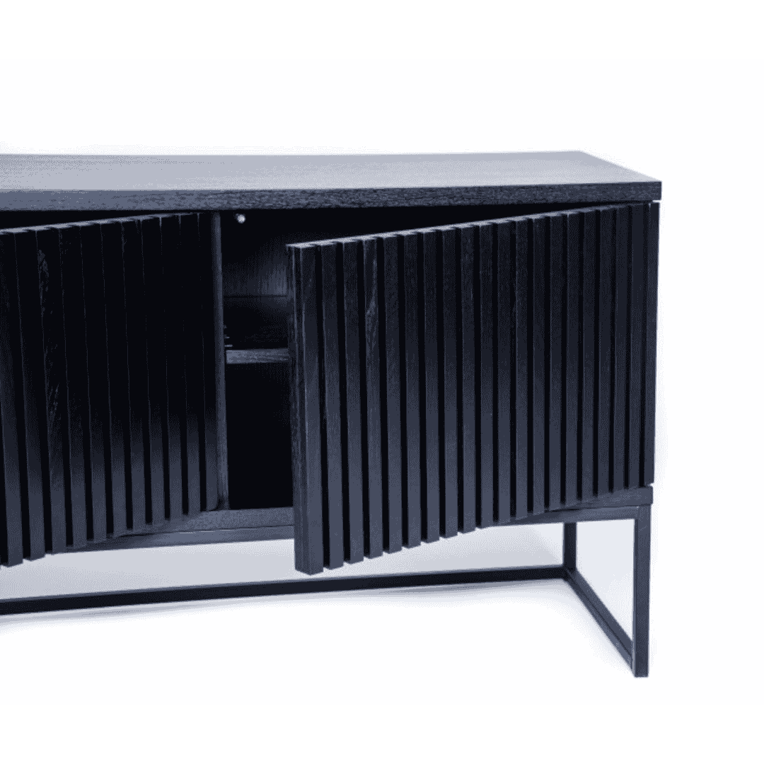 Timo Three Door Sideboard with Slatted Front 70cm High-D
