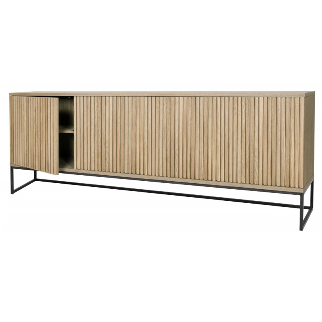 Timo Four Door Sideboard with Slatted Front 90cm High