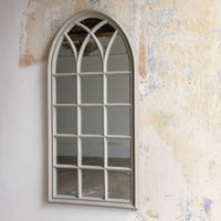 Wilton Grey Arched Window Mirror 130cm