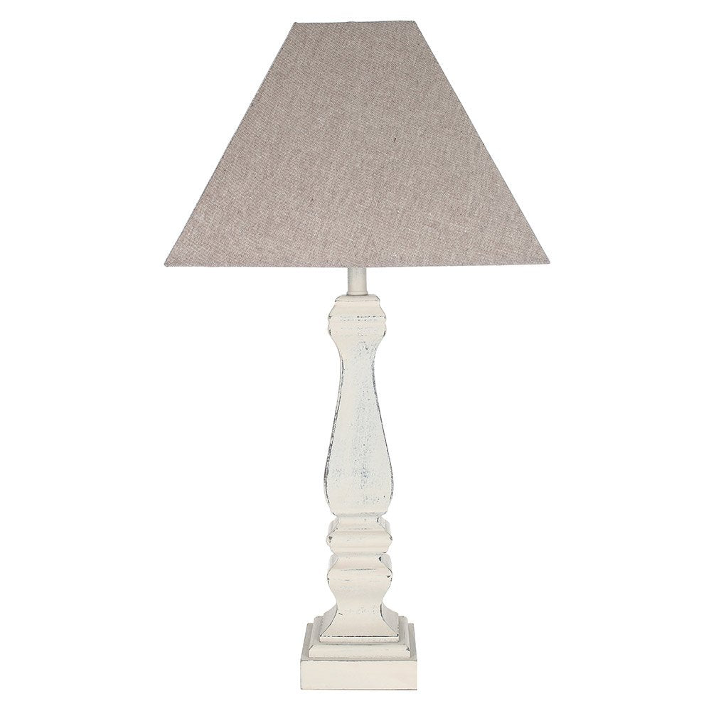 French Grey Table Lamp with Shade 51cm-C