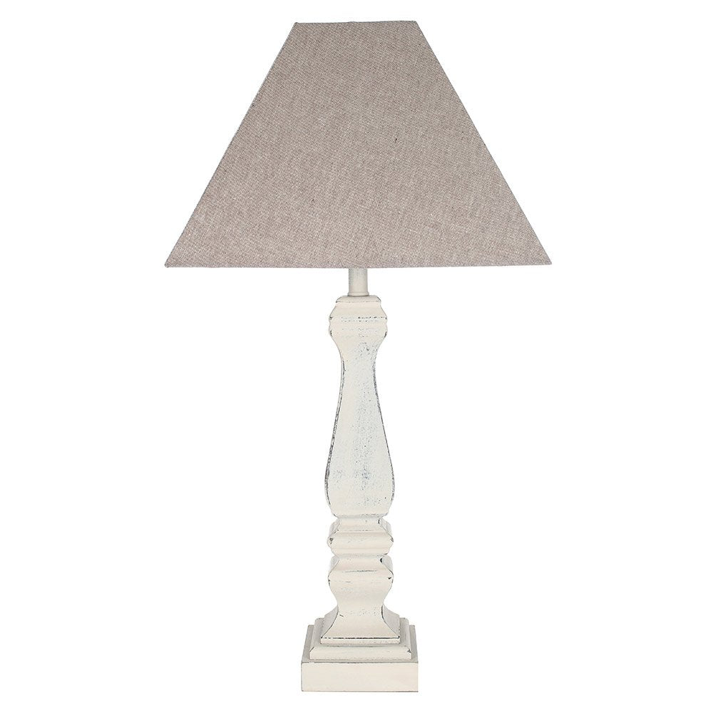 French Grey Table Lamp with Shade 51cm