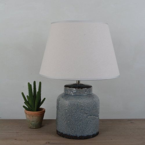 Ceramic Lamp with Cream Shade 42cm-D