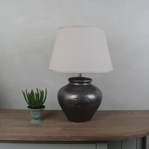 Ceramic Lamp with Cream Shade 43cm